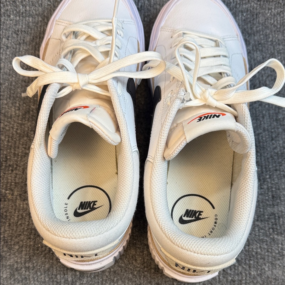 Nike Women's White Black Gold Platform Sneakers - Picture 5 of 11